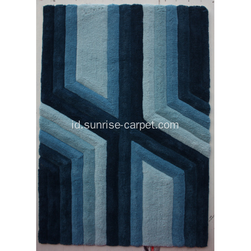 Karpet berbulu 3D luas karpet Microfiber